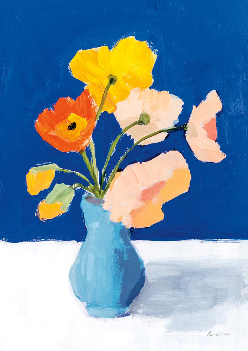 Poppies On Blue