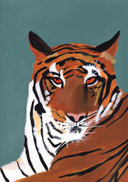 Colourful Tiger on Teal