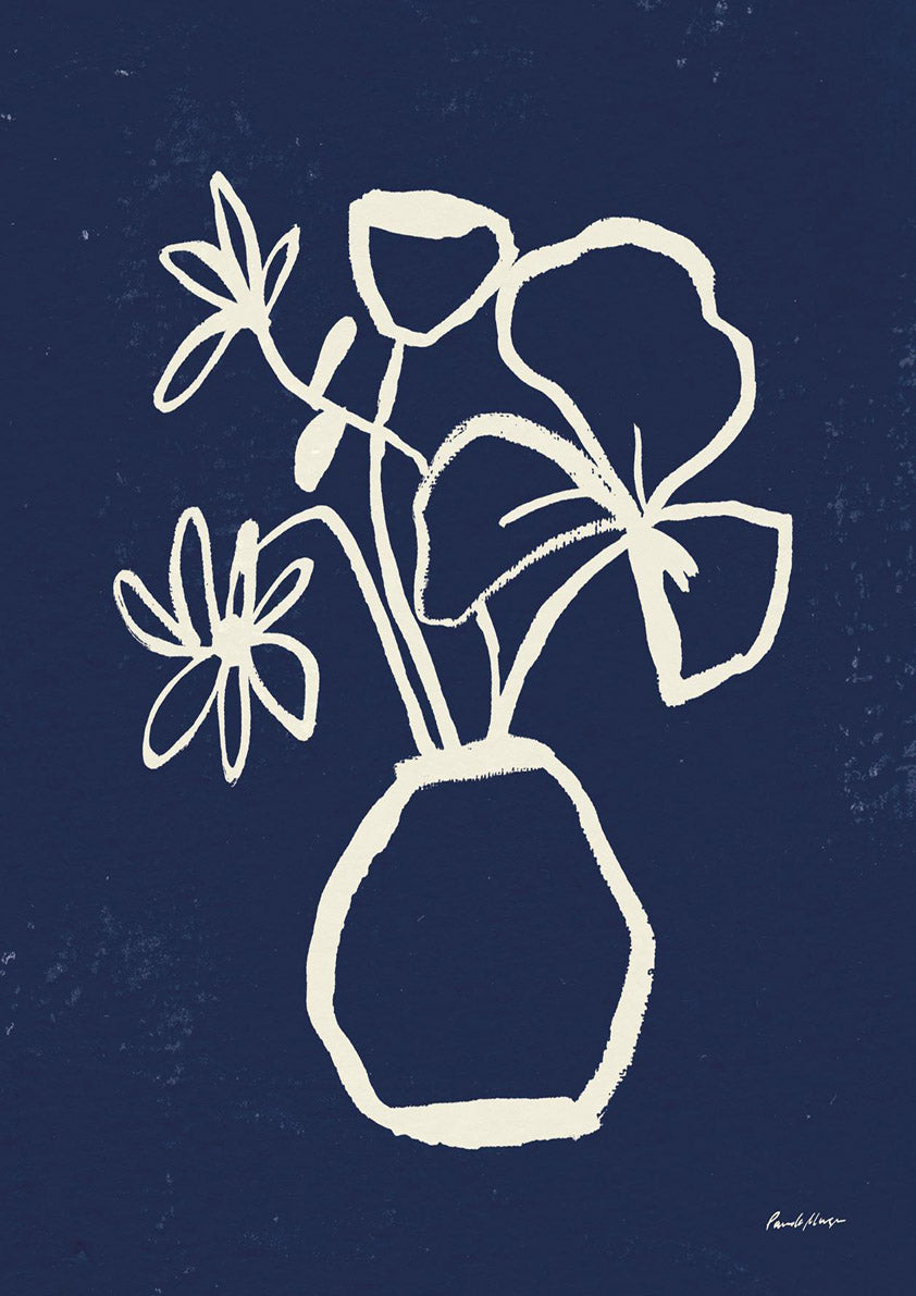 Floral Sketch II Navy
