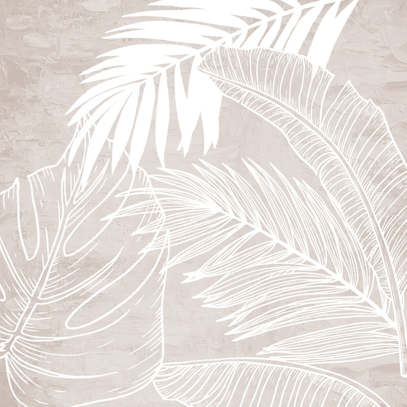 White and Cream Palms 1 Canvas Wall Art