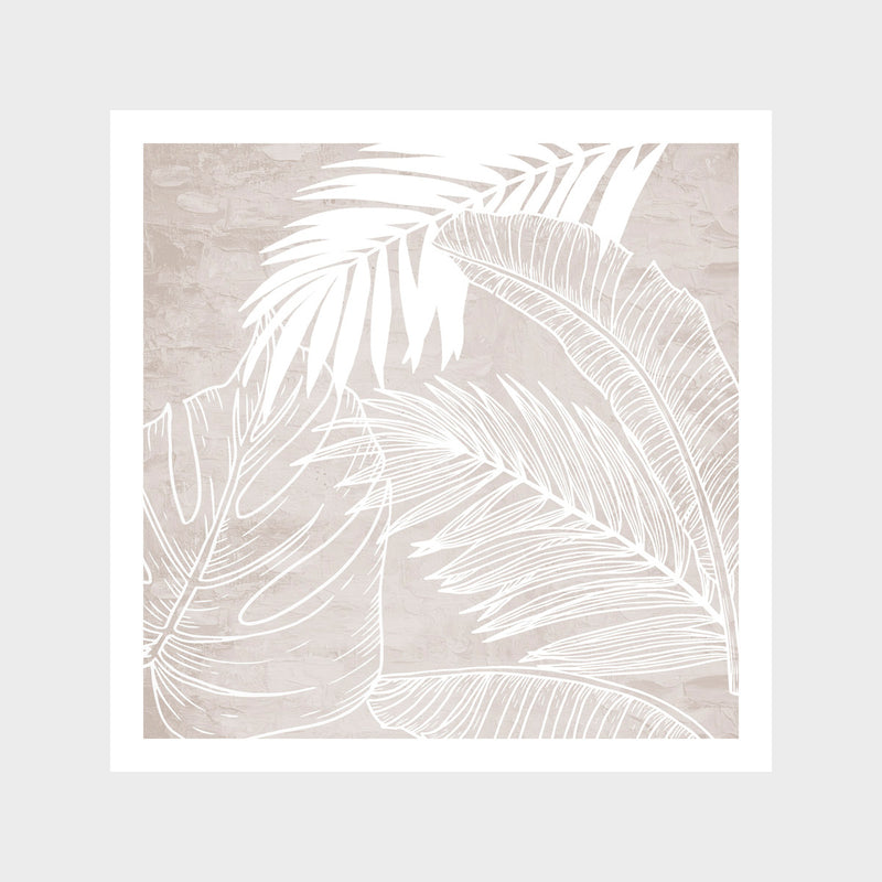 White and Cream Palms 1 Art Print