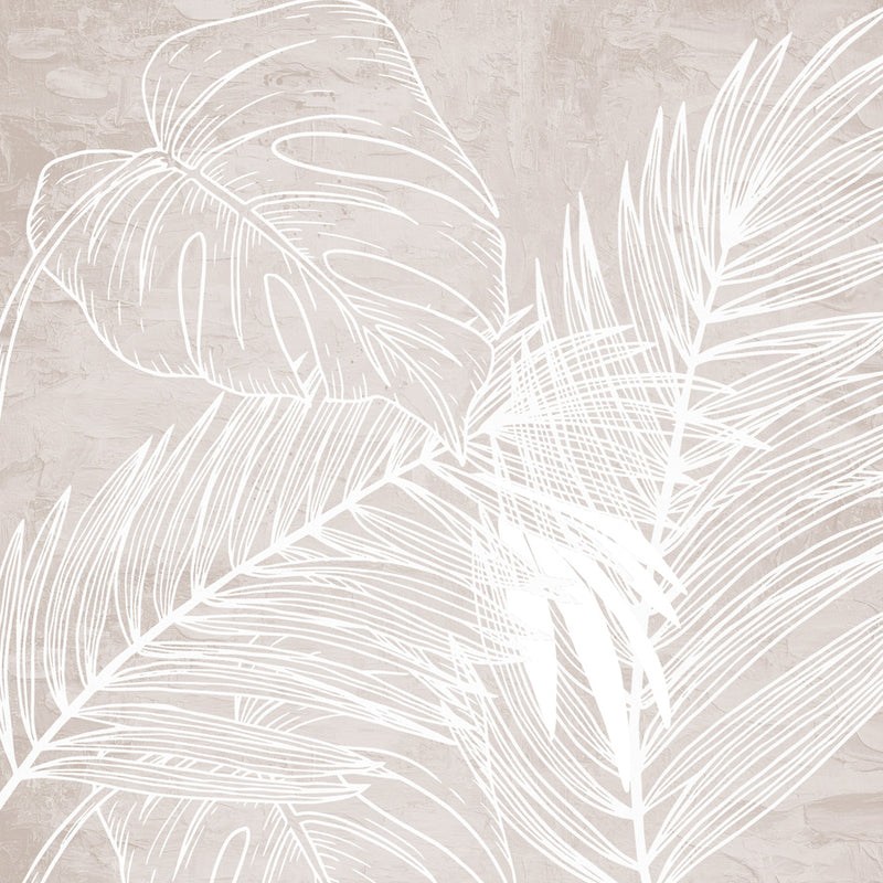 White and Cream Palms 2 Canvas Wall Art