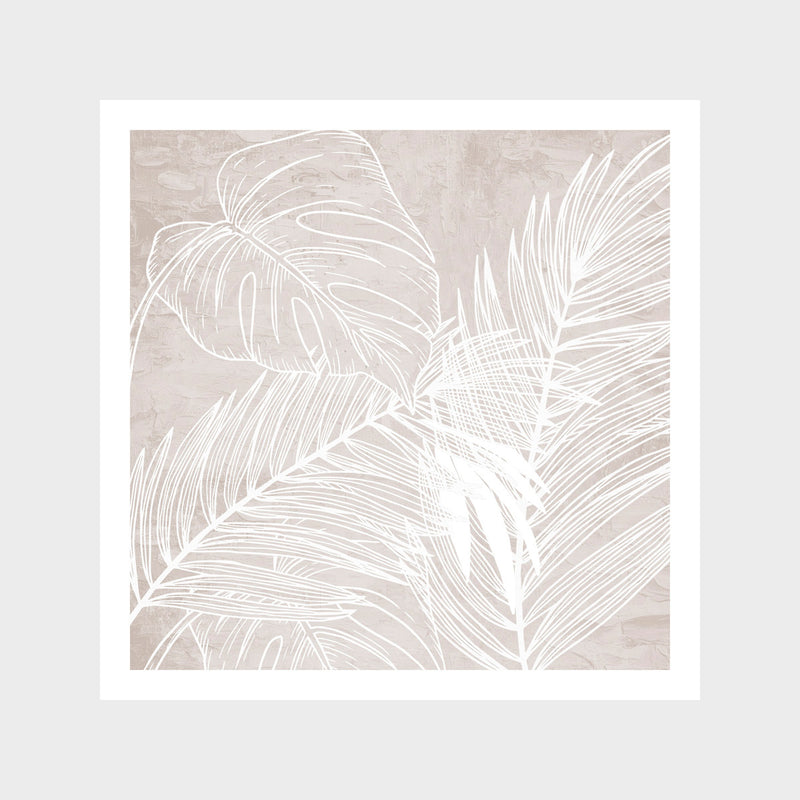 White and Cream Palms 2 Art Print