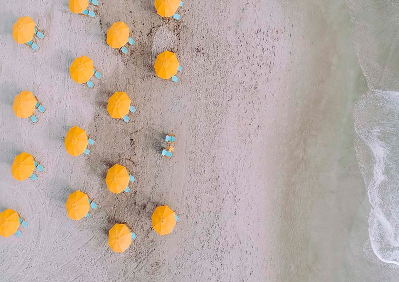 Beach Umbrella Aerial Canvas Wall Art