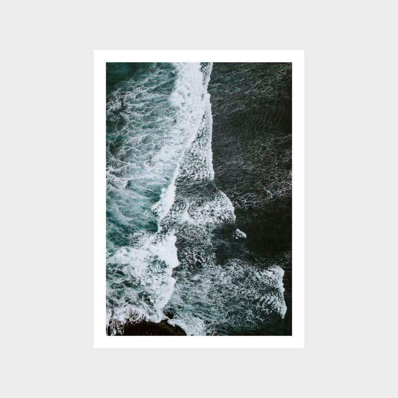 Aerial Ocean Waves Teal 2 Art Print