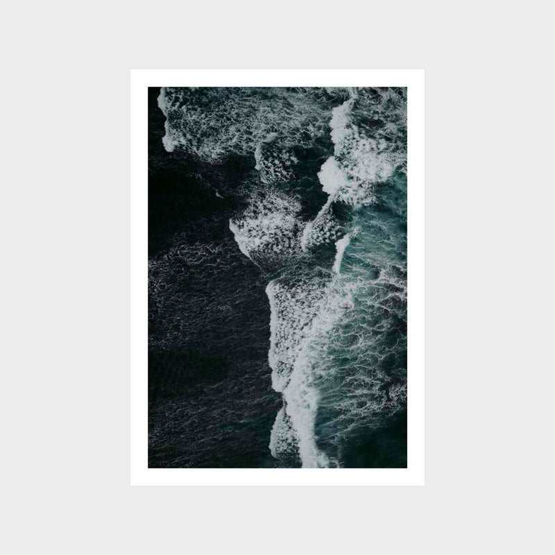 Aerial Ocean Waves Teal 3 Art Print