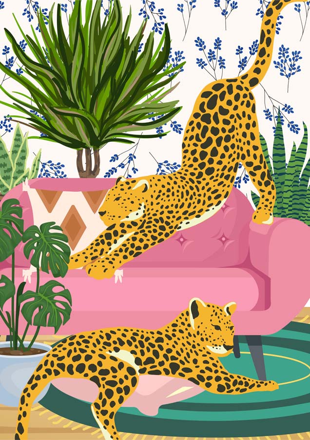 Jungle Living Room Canvas Wall Art