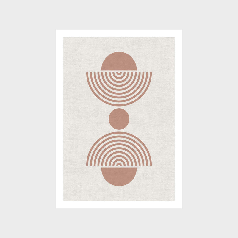 Arch and Circles Beige Art Print