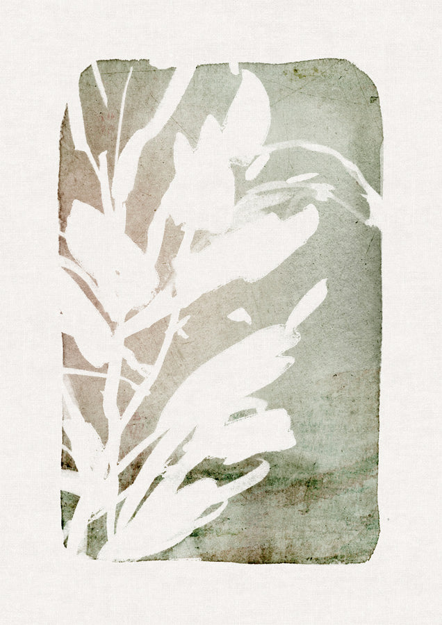 Cottage Floral Green Canvas Wall Art