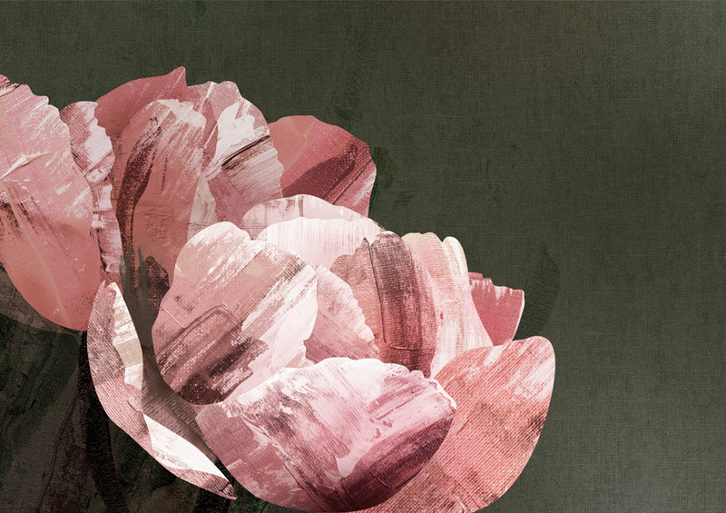 Dark Peony Canvas Wall Art