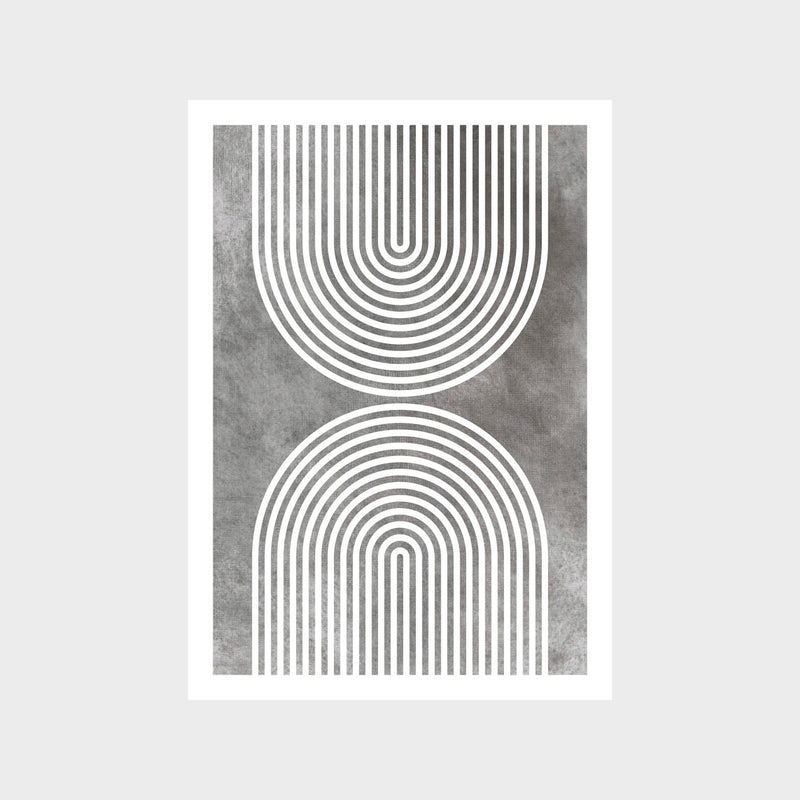 Grey Striped Arches Art Print