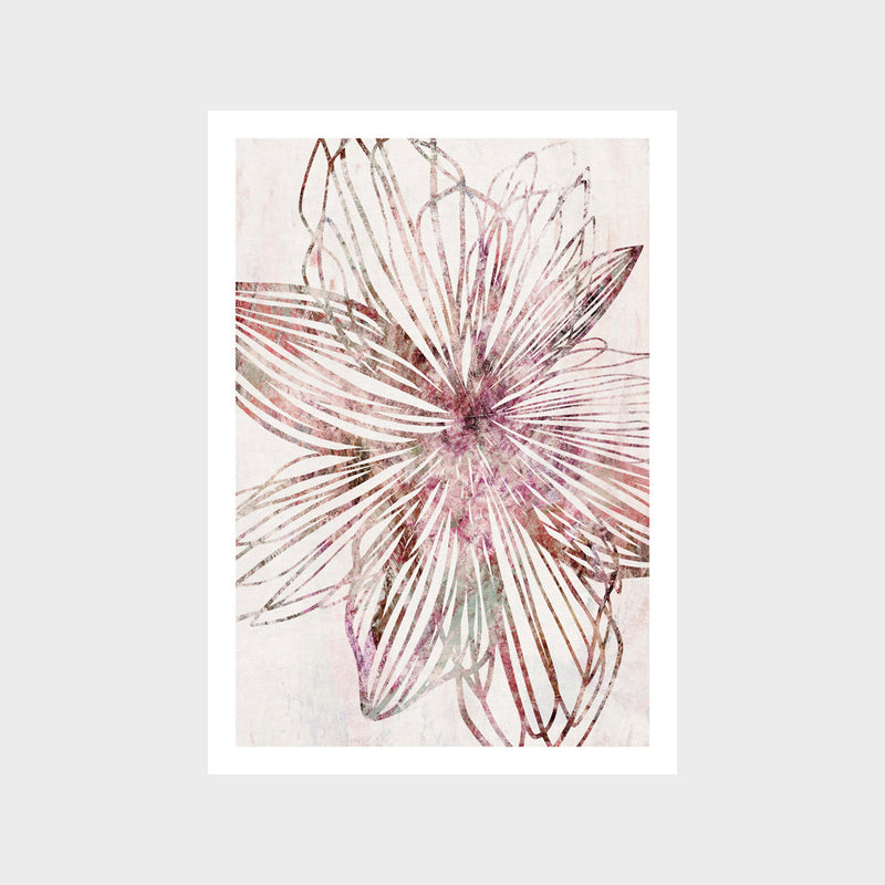 Purple Striped Floral Art Print