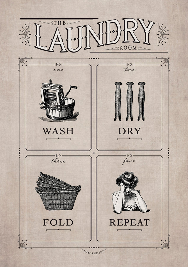 Vintage Laundry Canvas Wall Art