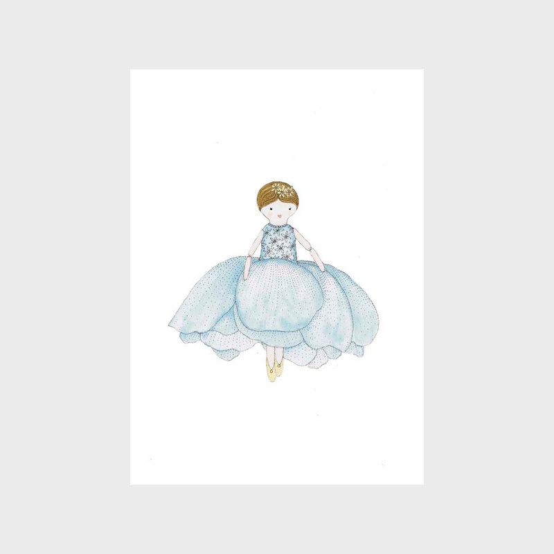 Bella Blue Flower Girl Art Print