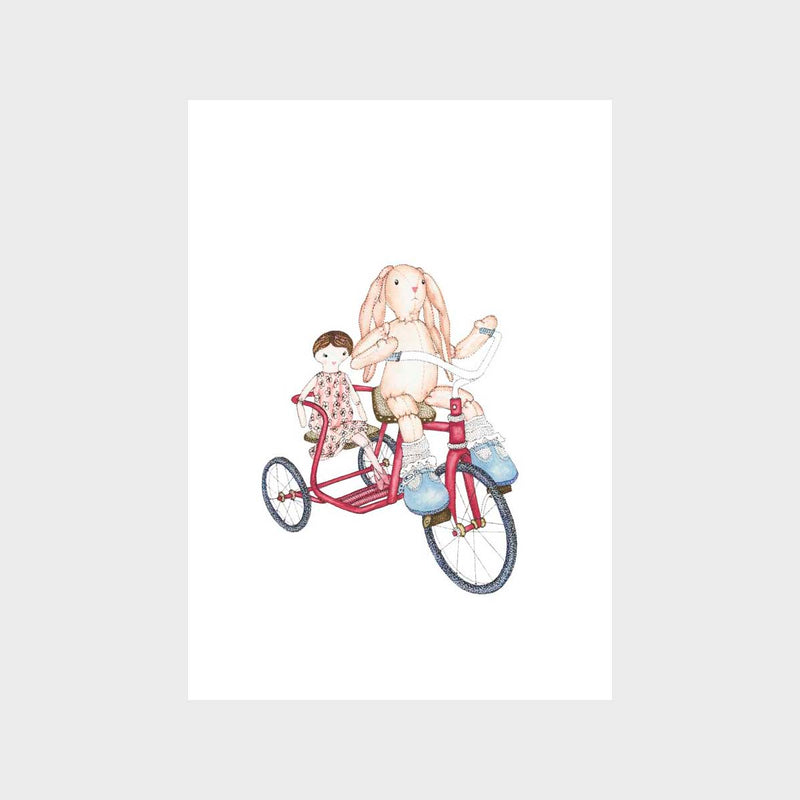 Rabbie And Dollys Bike Ride Art Print