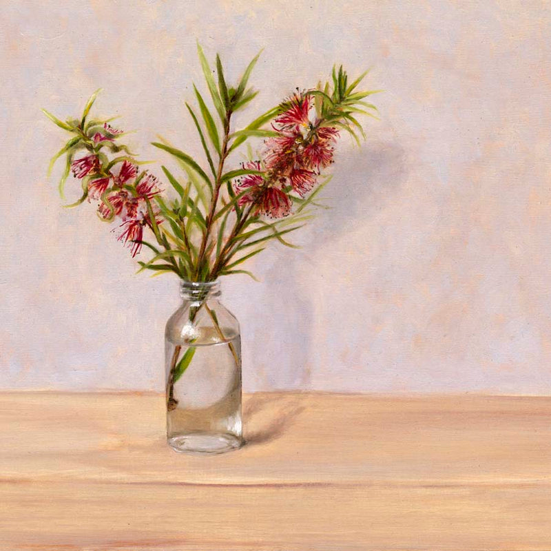 Bottle Brush In Vase Canvas Wall Art