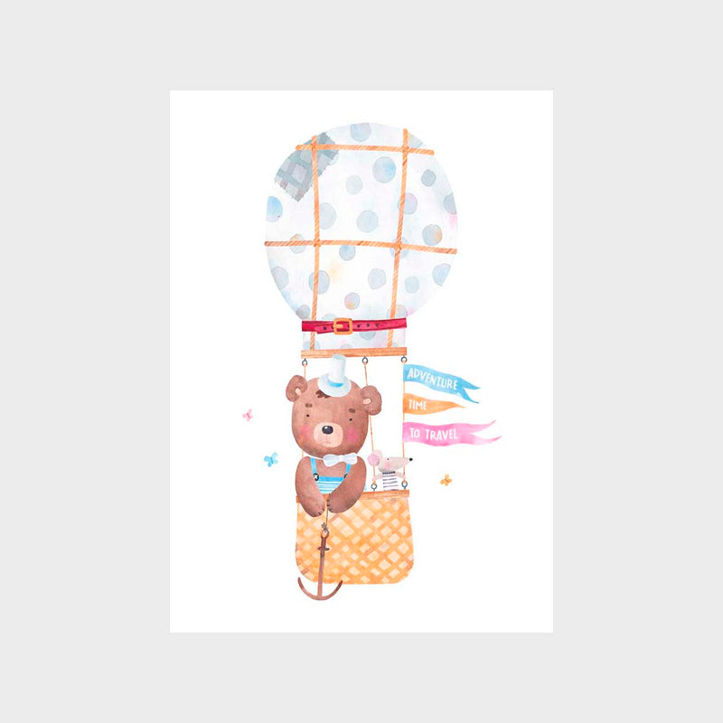 Air Balloon Bear 2 Art Print