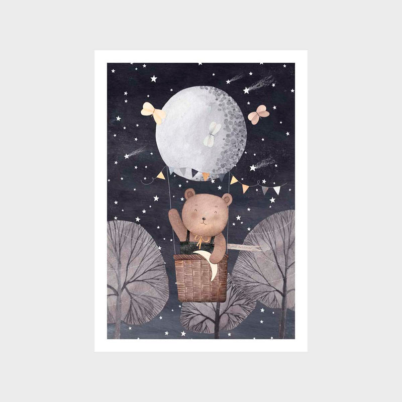 Air Balloon Bear 1 Art Print