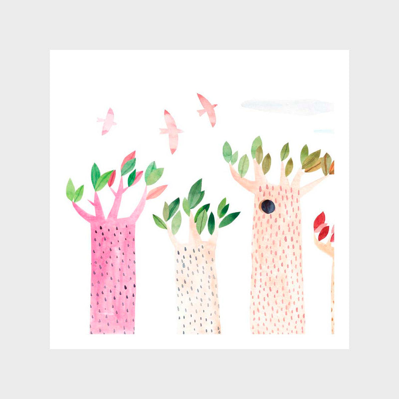 Pink Trees 1 Art Print