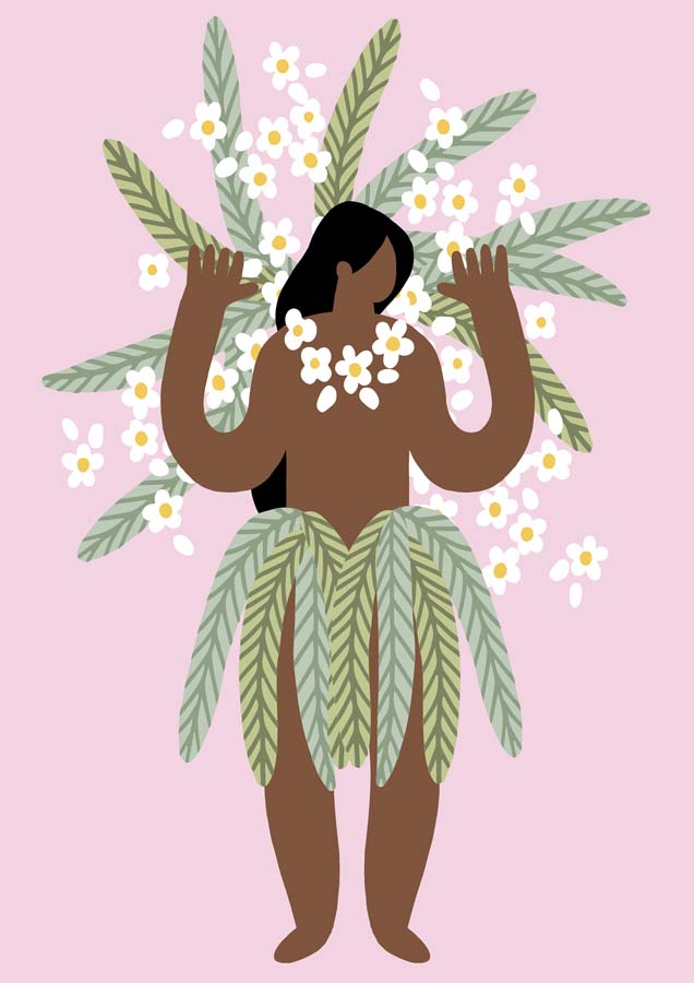 Hula Girl Canvas Wall Art