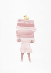 Girl Holding Towels