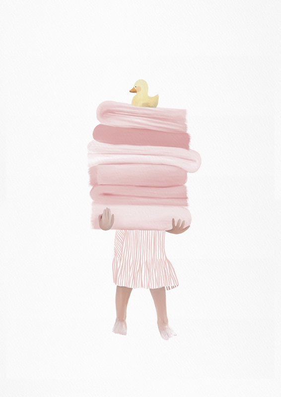 Girl Holding Towels