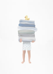 Boy Holding Towels