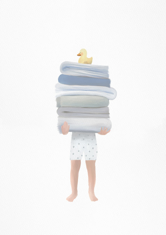 Boy Holding Towels
