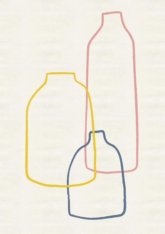 Coloured Bottles Canvas Wall Art