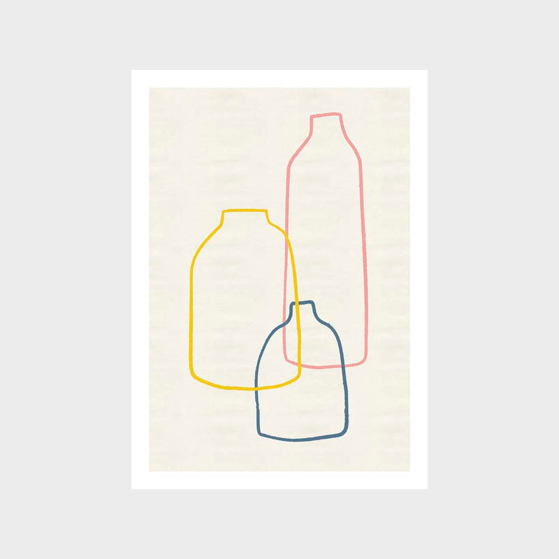 Coloured Bottles Art Print