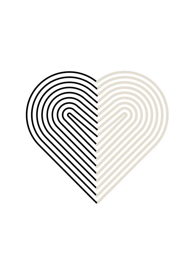 Minimal Lines Heart Canvas Wall Art