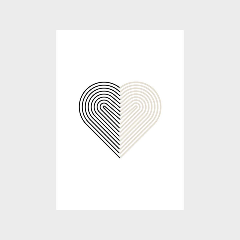 Minimal Lines Heart Art Print