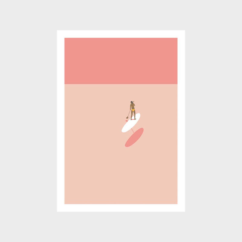 Paddle Board Peach 1 Art Print