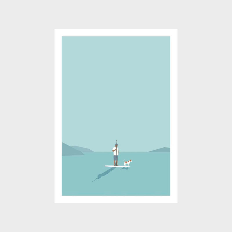 Paddle Board Teal 3 Art Print