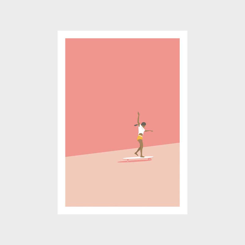 Skate Longboard Peach Art Print