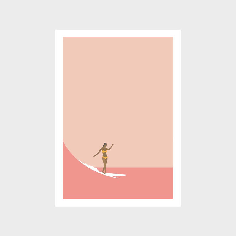 Surf Girl Peach Art Print