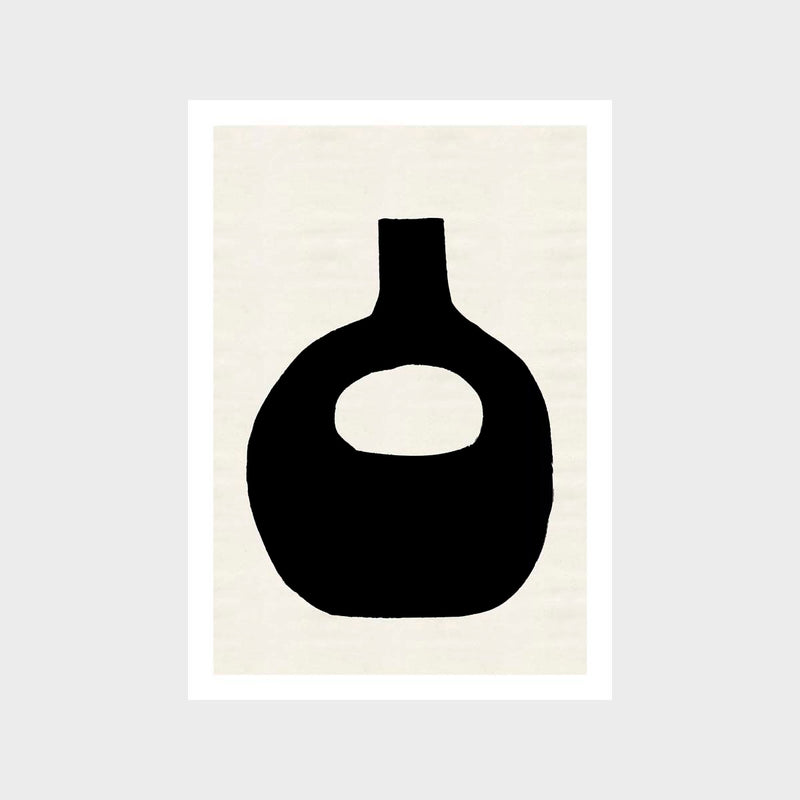 Black Round Vase Art Print