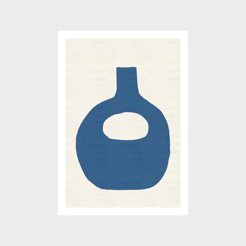 Blue Round Vase Art Print