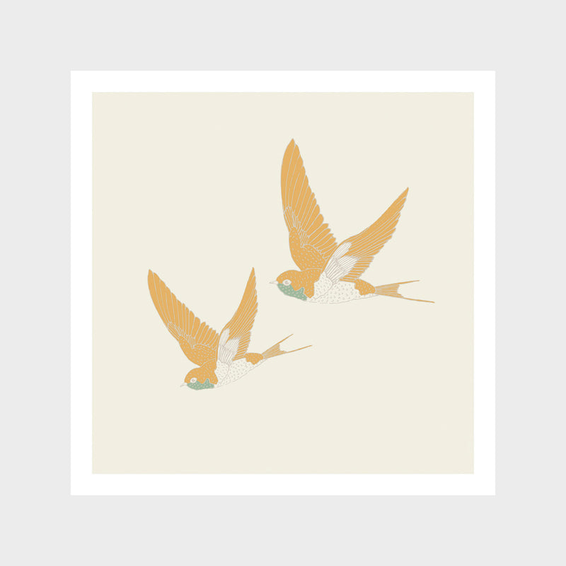 Golden Swallows Art Print