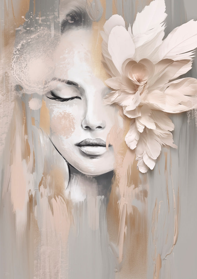 Beige Petal Canvas Wall Art