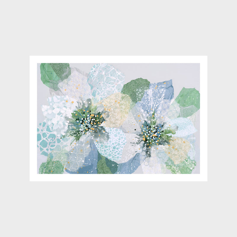 Blue Vintage Garden Art Print