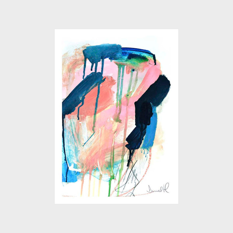 Navy Peach Art Print