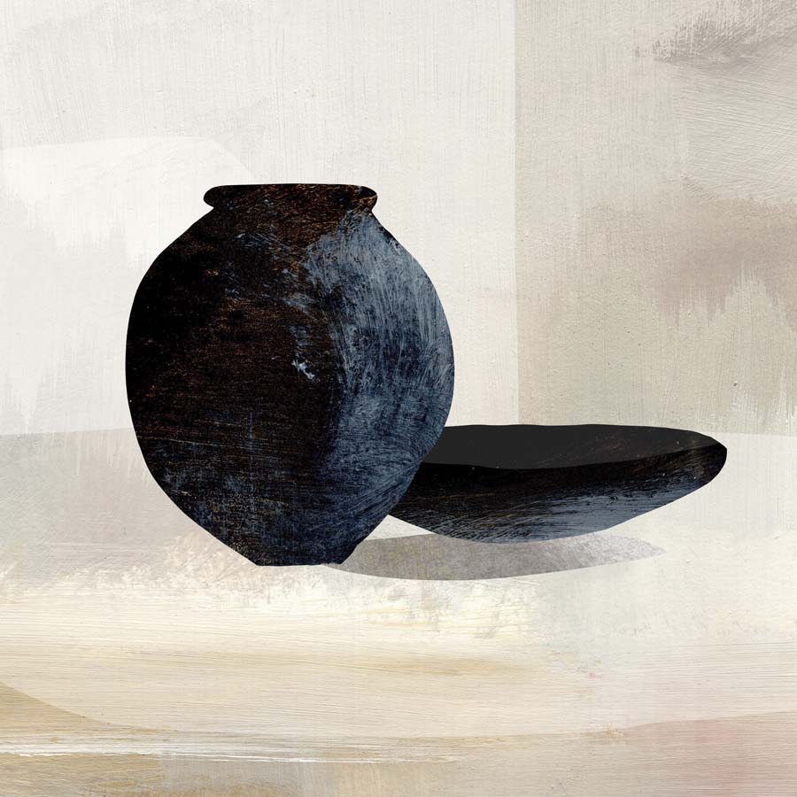 Vase And Plate Canvas Wall Art