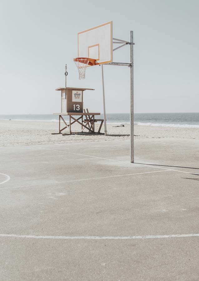 Beachside Basketball Canvas Art Print