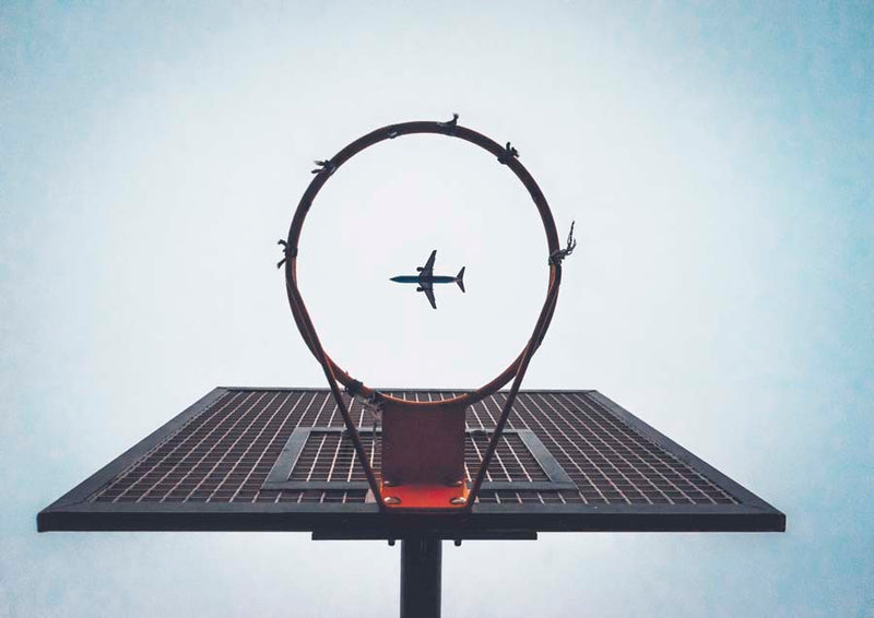 Basketball and Planes Canvas Art Print