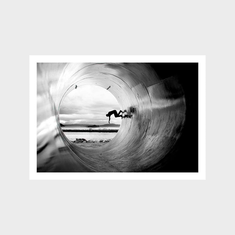 Skateboarding In A Tunnel Art Print